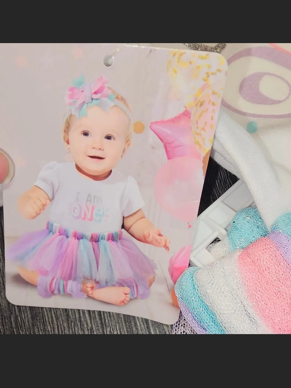 I Am One Pastel Tutu Outfit for Baby Girls - White & Pastel
